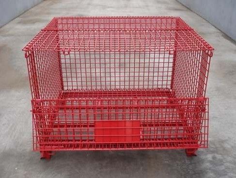 Multi Color Welded Wire Mesh Cage , Collapsible Steel Mesh Storage Cages