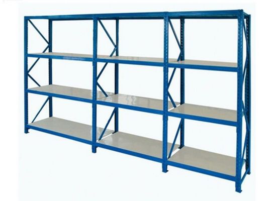 kualitas  Warehouse Steel Medium Duty Storage Rack With Upright Fram And Beams OEM Service pabrik