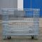 Lockable Logistic Folding Wire Mesh Cage / Mobile Steel Storage Containers