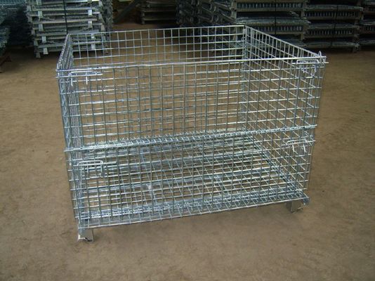 Galvanis Wire Mesh Pallet Cage Lipat Stackable Lipat Pallet Cages