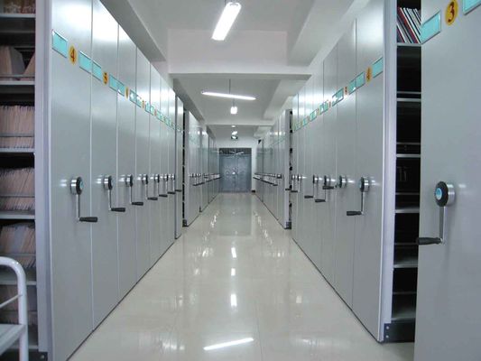 Steel Rolling High Density File Storage Systems Untuk Perpustakaan / Sekolah / Kantor / Bank