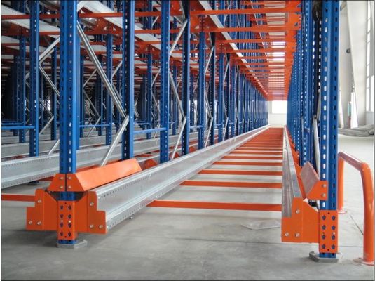 Sistem Racking Palet Stainless Steel Shuttle Drive In Rack dengan fungsi radio otomatis