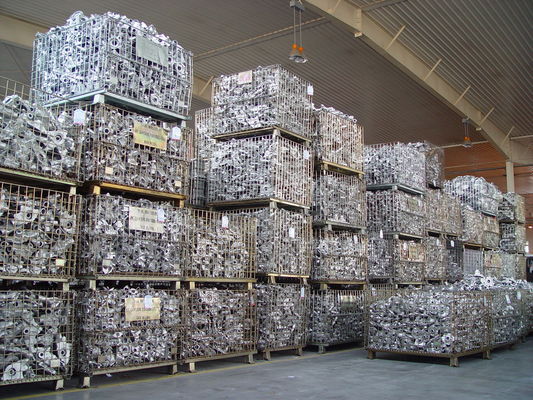 Kandang kawat logam bergerak galvanis, Wire Mesh Container penyimpanan
