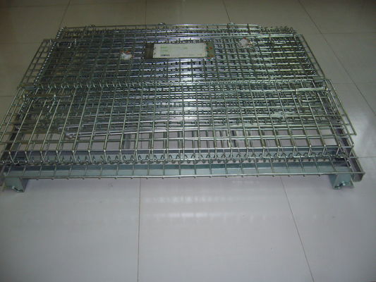 Kontainer Wire Mesh Lipat Galvanized, Wire Mesh Storage Box Untuk Gudang