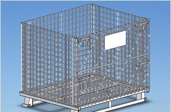 Kandang kawat logam bergerak galvanis, Wire Mesh Container penyimpanan