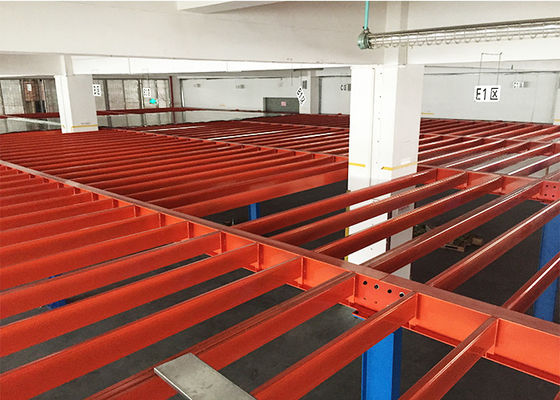 Long Span Industrial Mezzanine Floors Struktur baja untuk penyimpanan gudang