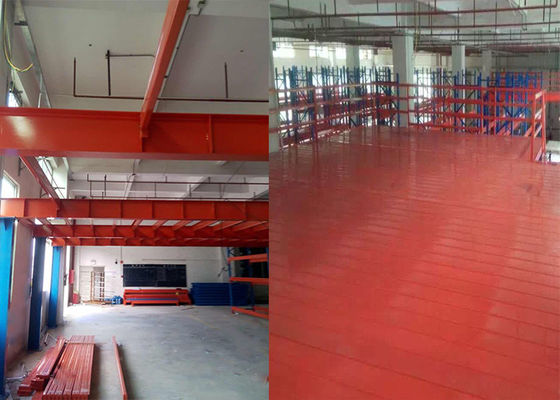 Long Span Industrial Mezzanine Floors Struktur baja untuk penyimpanan gudang