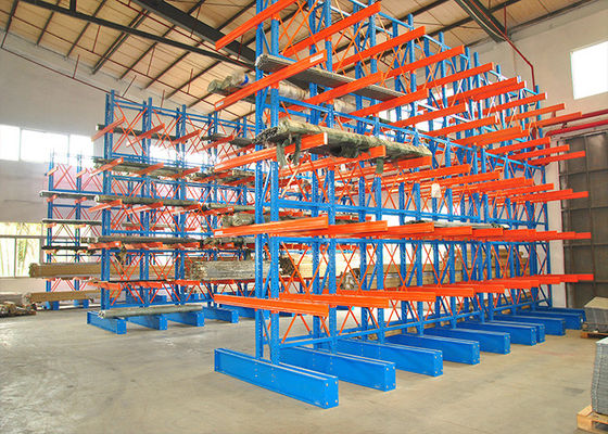 Karbon Steel Cantilever Pallet Racking Double Side Heavy Duty Industri Cantilever Rak