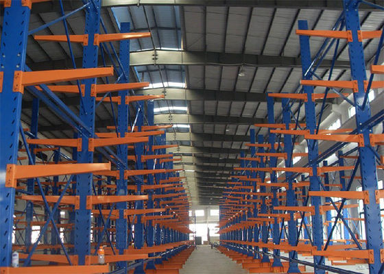 Baja Karbon Q235 Cantilever Rak Gudang, Rak penyimpanan bahan baku