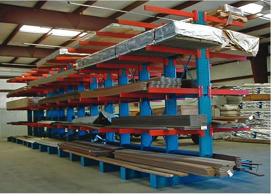 Double Side Struktural Cantilever Pallet Racking Heavy Duty Ukuran yang disesuaikan