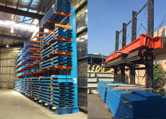 Long Pipes Adjustable Cantilever Pallet Racking System Untuk Gudang Industri