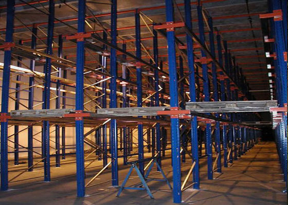 Penggerak Masuk Ganda Di Unit Rak Industri Untuk Penyimpanan Palet Densitas Tinggi
