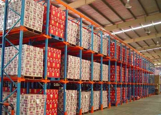 Baja Q235 Drive In Pallet Racking Perlengkapan Rak Industri Custom