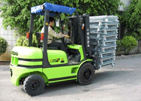 Zinc Finish Rigid Rolling Wire Mesh Cage Foldable dengan Foot Brakes / Castors