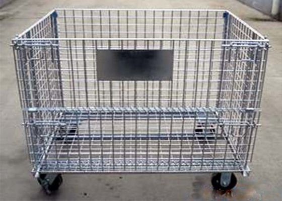Menumpuk Pengemasan Wire Wire Kontainer, Kontainer Wire Industri Storage Cages