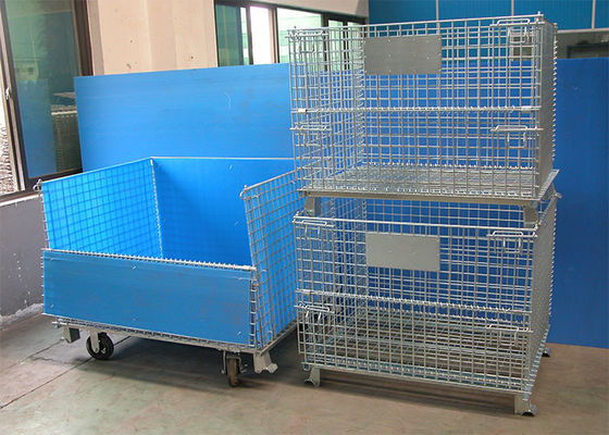 Menumpuk Pengemasan Wire Wire Kontainer, Kontainer Wire Industri Storage Cages