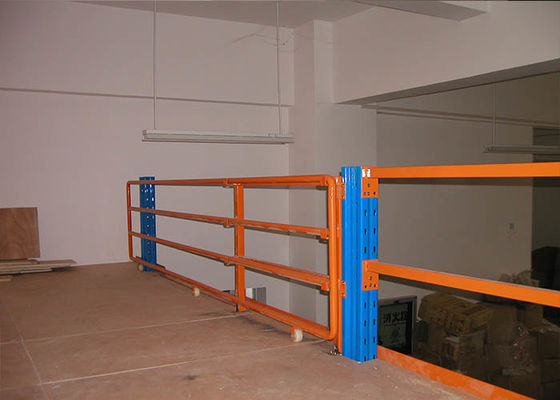 2 Tingkat Cold Rolling Industrial Steel Storage Racks Platform Orange / Biru Warna