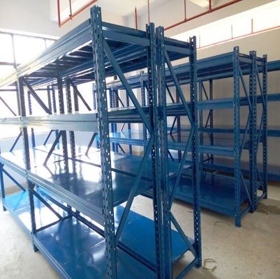 Rak penyimpanan baja industri tugas menengah 500kg/lapisan Rak gudang komersial