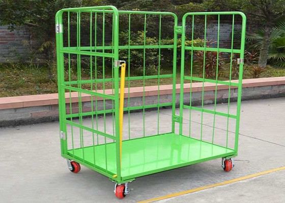 Terdiri Tumpukan Wire Mesh Storage Cages, Roll Cage Trolley Untuk Transportasi