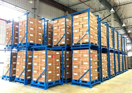 Rack Metal Vertikal Custom, Rak penyimpanan baja yang dapat ditumpuk di gudang