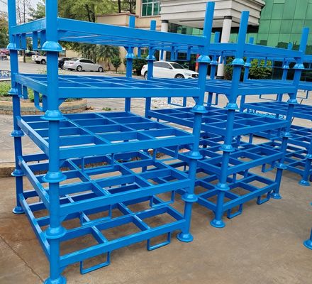 Blue Floding Warehouse Rak Pengemasan Logam Industri