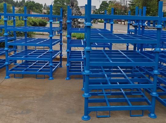Blue Floding Warehouse Rak Pengemasan Logam Industri