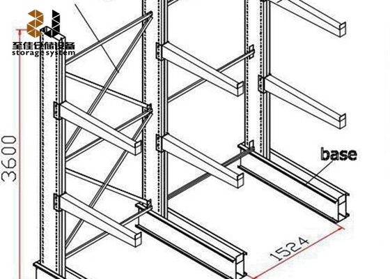 Multi-level Cantilever Pallet Racking Anti Korosi Untuk Penyimpanan Pipa
