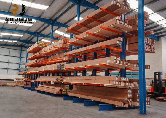 Customized Steel Q235 Cantilever Kayu Storage Rack Untuk Garasi