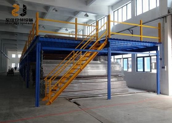 Epoxy Powder Coated Industrial Mezzanine Lantai 2 Lapisan Rak Gudang