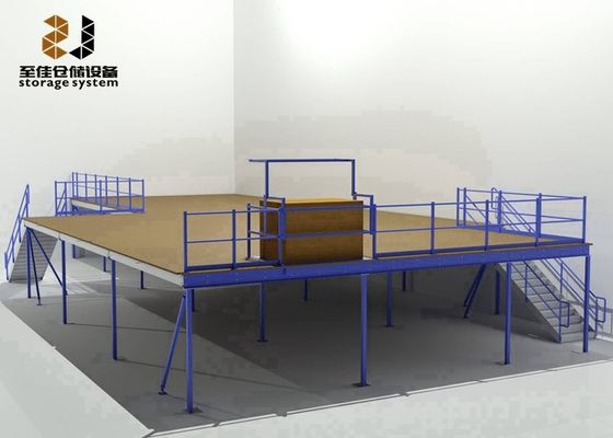 Boltless / Rivet Rak Max 6000mm tegak untuk penggunaan gudang Mezzanine Deck