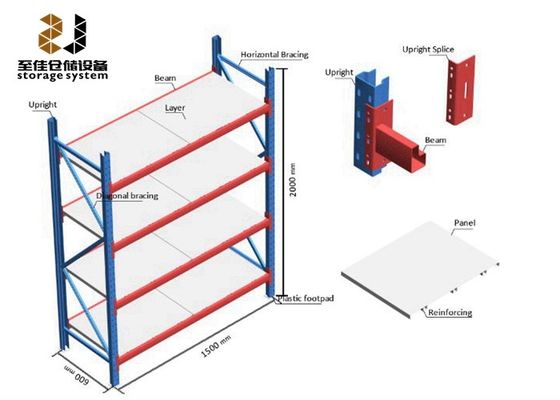 1500mm-11000mm Rack Storage Medium Duty Easy Assemble Sistem Rak Palet Industri