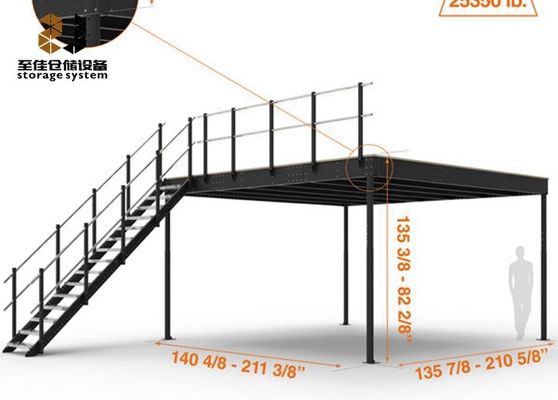 Struktur Baja 2 Lapisan Sistem Rak Mezzanine Lantai Industri