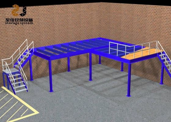 Lantai Mezzanine Industri Custom 500kg/m2-1500kg/m2 Struktur Mezzanine Kantor