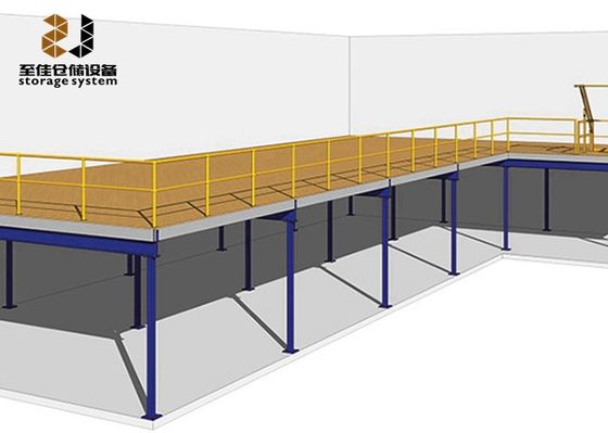 Lantai Mezzanine Gudang Galvanized 500kg/m2-1500kg/m2 Untuk Penanganan Bahan