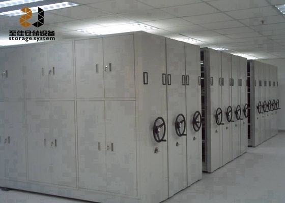 Sistem rak rak lemari file bergerak konvensional 6 lapisan Sistem rak bergerak