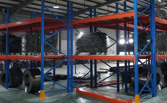 Rak penyimpanan baja industri berwarna kuning yang kokoh untuk kapasitas berat maksimum 2000 kg/pallet