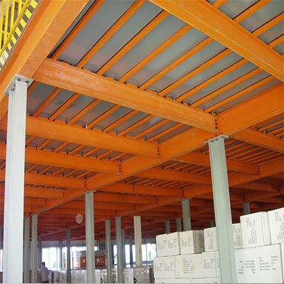 Heavy Duty 3m Palet Baja Industri yang Bisa Disesuaikan Mezzanine Floor Powder Coated