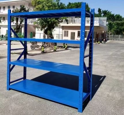 Rak Penyimpanan Tugas Ringan Lubang Kupu-kupu Dapat Disesuaikan Empat Tingkat 1800Mm 2-8 Lapisan