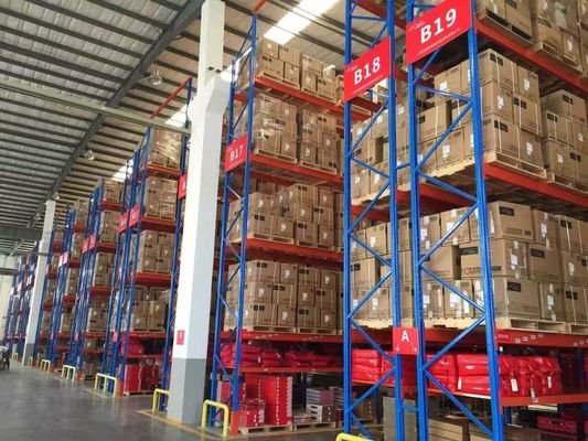 Organisasi gudang berat dengan rak penyimpanan berat