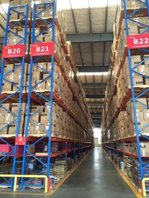 Organisasi gudang berat dengan rak penyimpanan berat